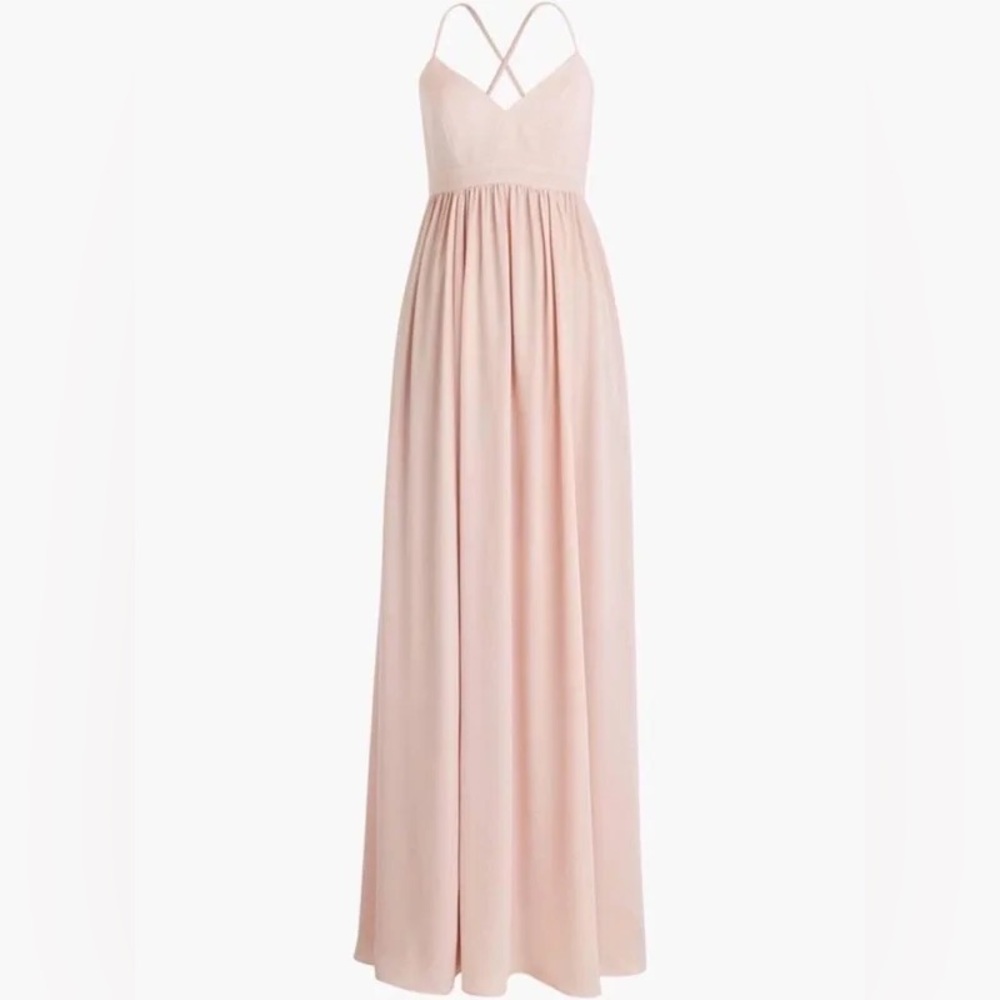 J. Crew Chiffon Blush Maxi Dress